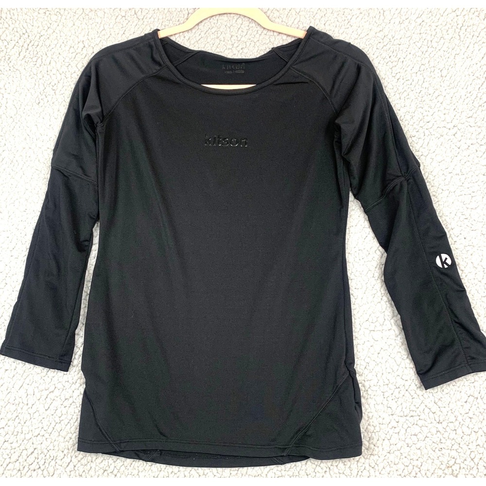 Kitson Athletic Top Womens LL Black Long‎ Sleeve Workout Shirt